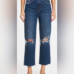 Pistola Cassie Crop Super High-Rise Straight Jean Dark Denim
